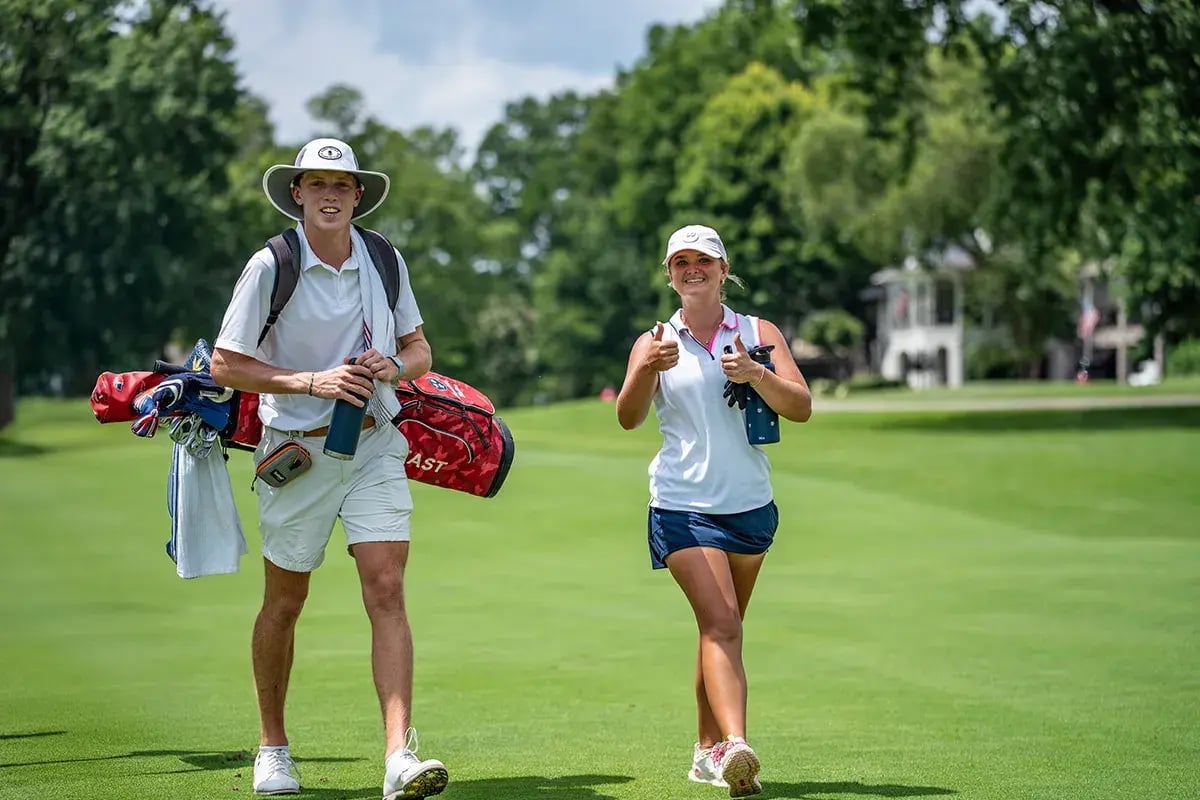Annabelle Walton and caddy